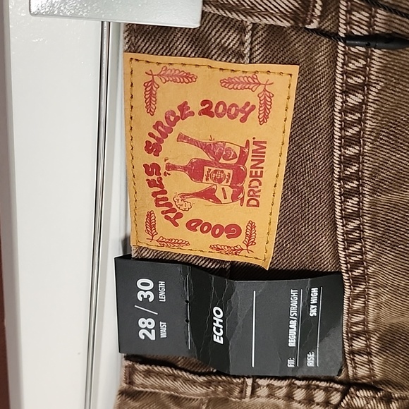 Dr. Denim Echo Jeans (Washed Chocolate) 28 waist 30 long, straight leg, hi-rise - Picture 4 of 8